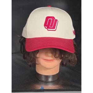 No Rivals Oklahoma Sooners Hat Snapback Cream Crimson OU Embroidered Strapback